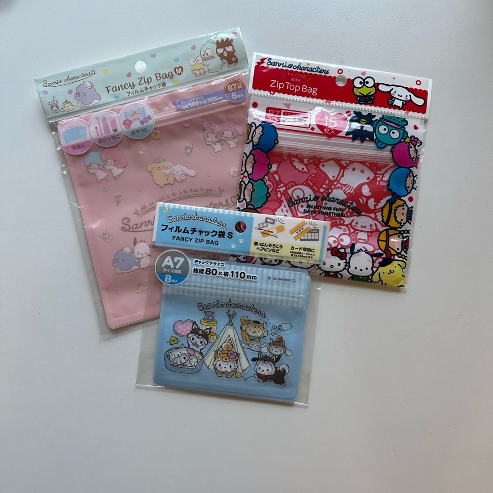 NEW - Set of 3 Hello Kitty and Friends Plastic Bags